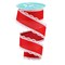 RG Ribbon: 2.5" Inch Red and White Lace Edged Wired Ribbon for Bows, Wreaths, Crafts and Decorations - 4th of July, Summer, Fall, Christmas
